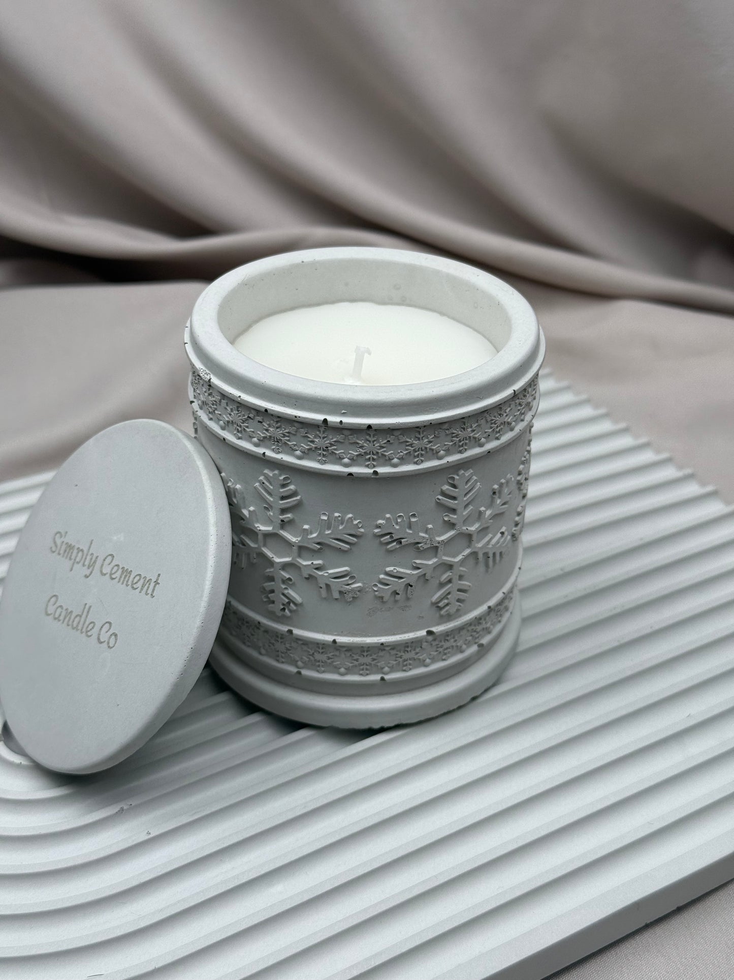 Limited Edition Cement Snowflake Candle