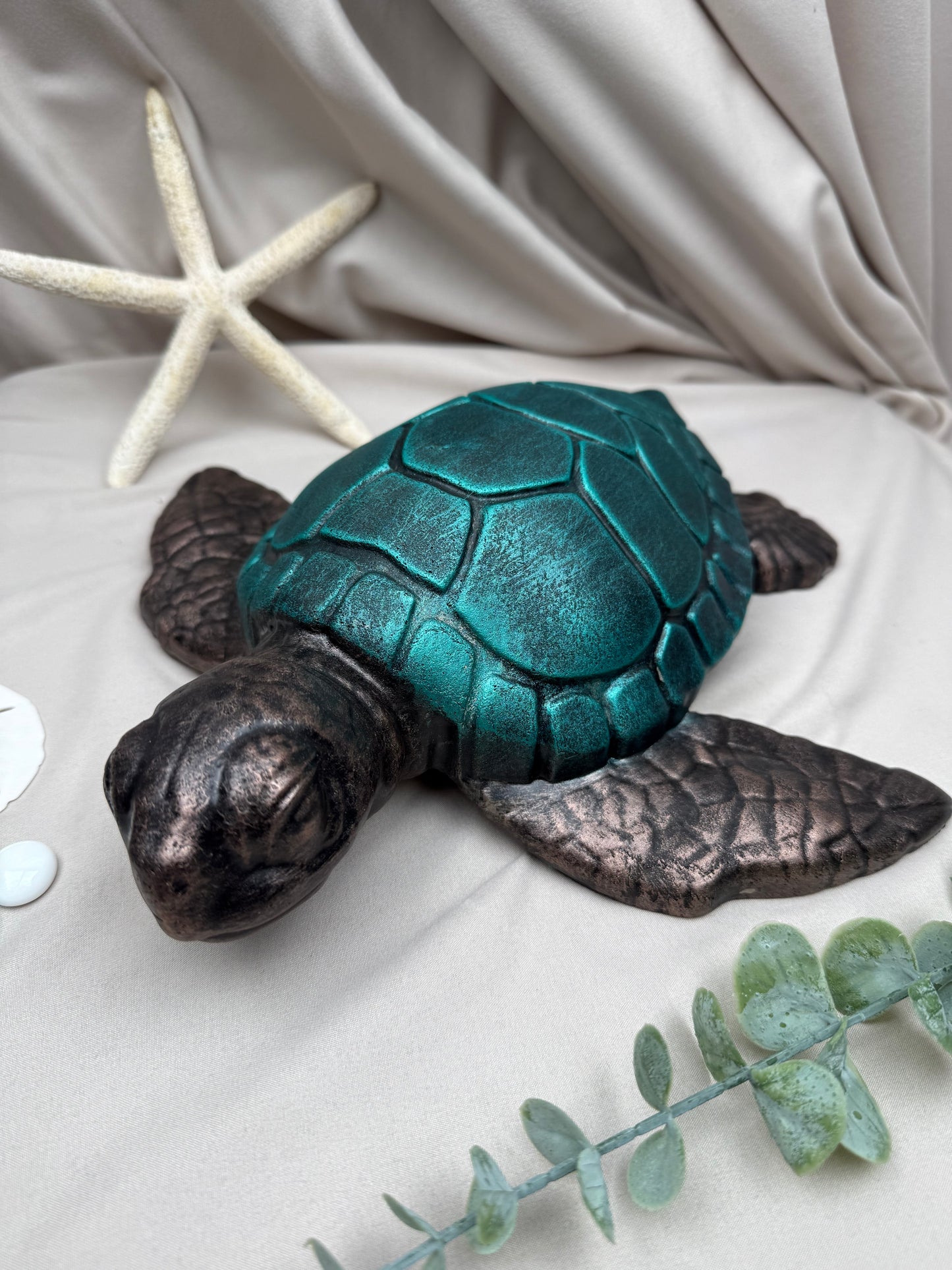 Cement Painted Sea Turtle