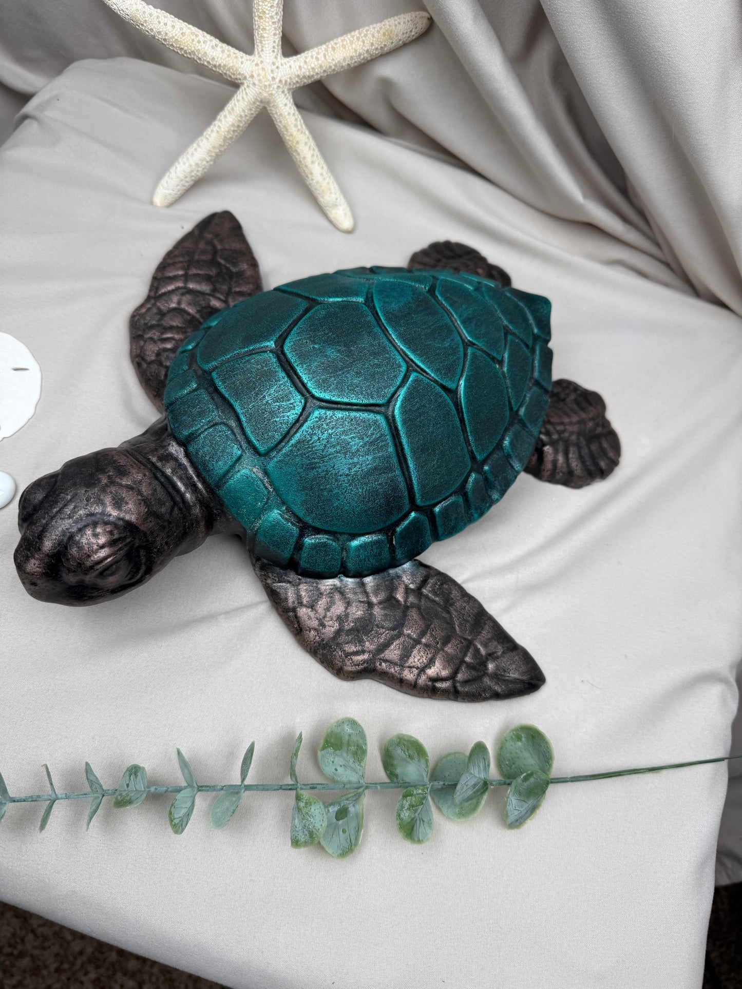 Cement Painted Sea Turtle
