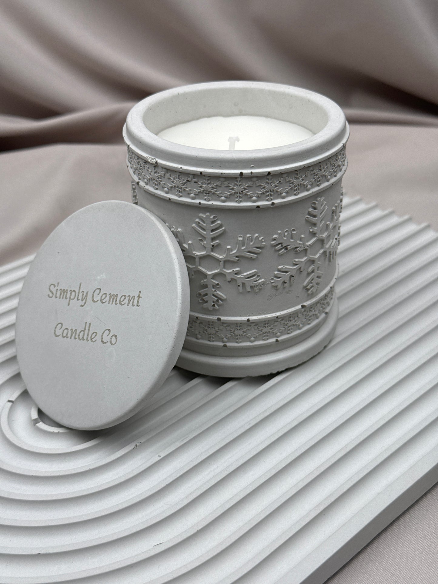 Limited Edition Cement Snowflake Candle