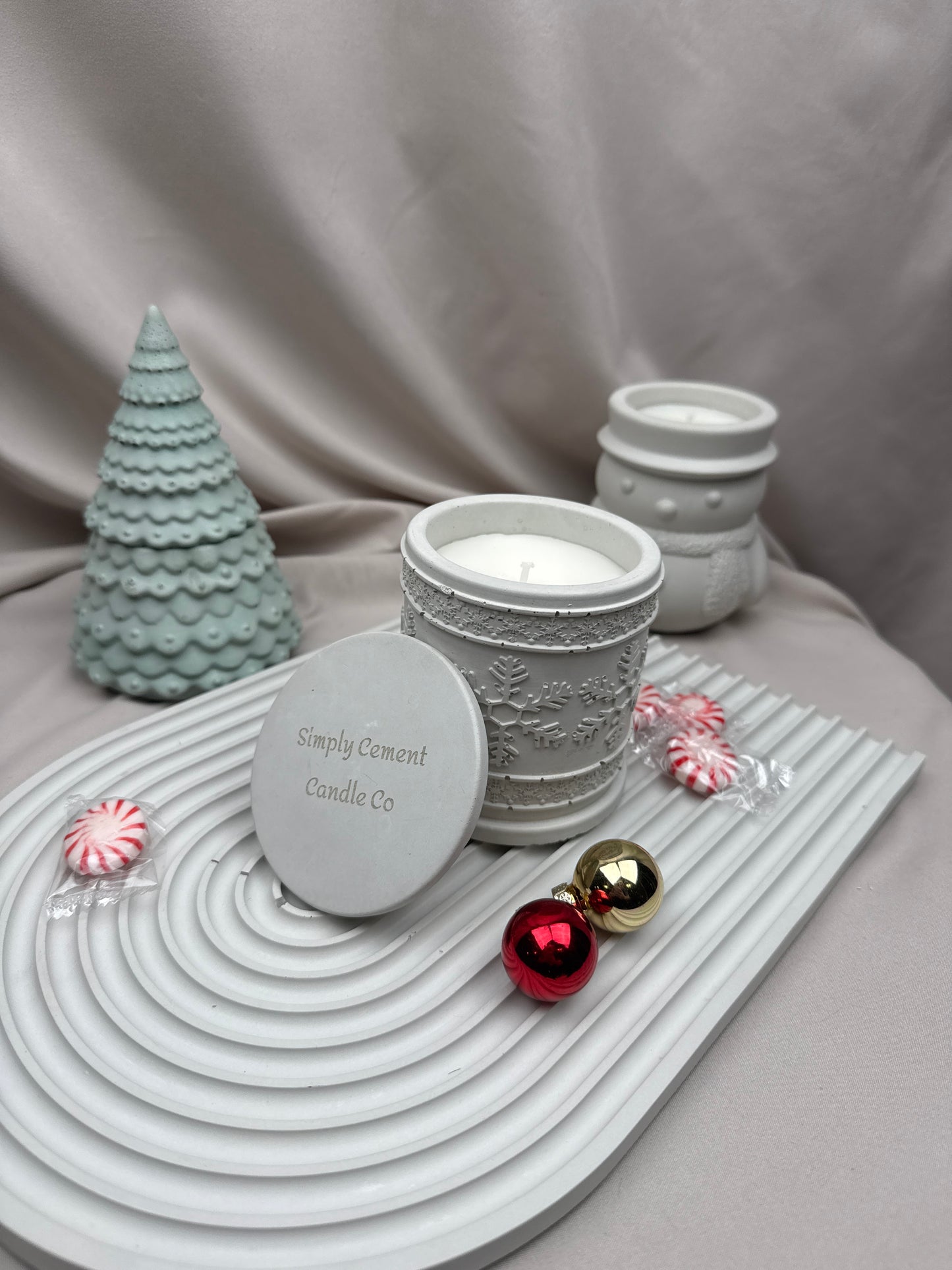 Limited Edition Cement Snowflake Candle
