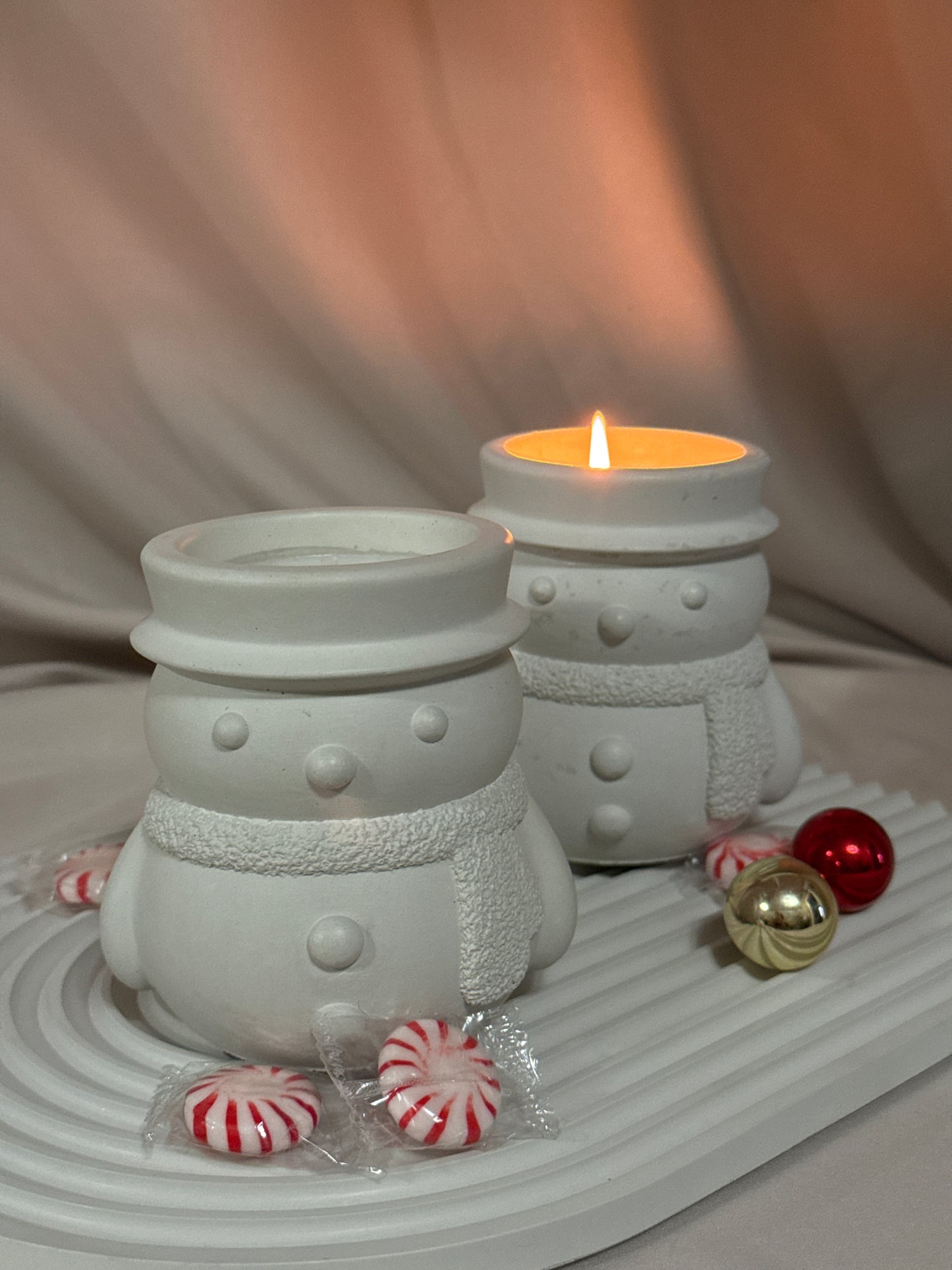 Limited Edition Cement Snowman Candle