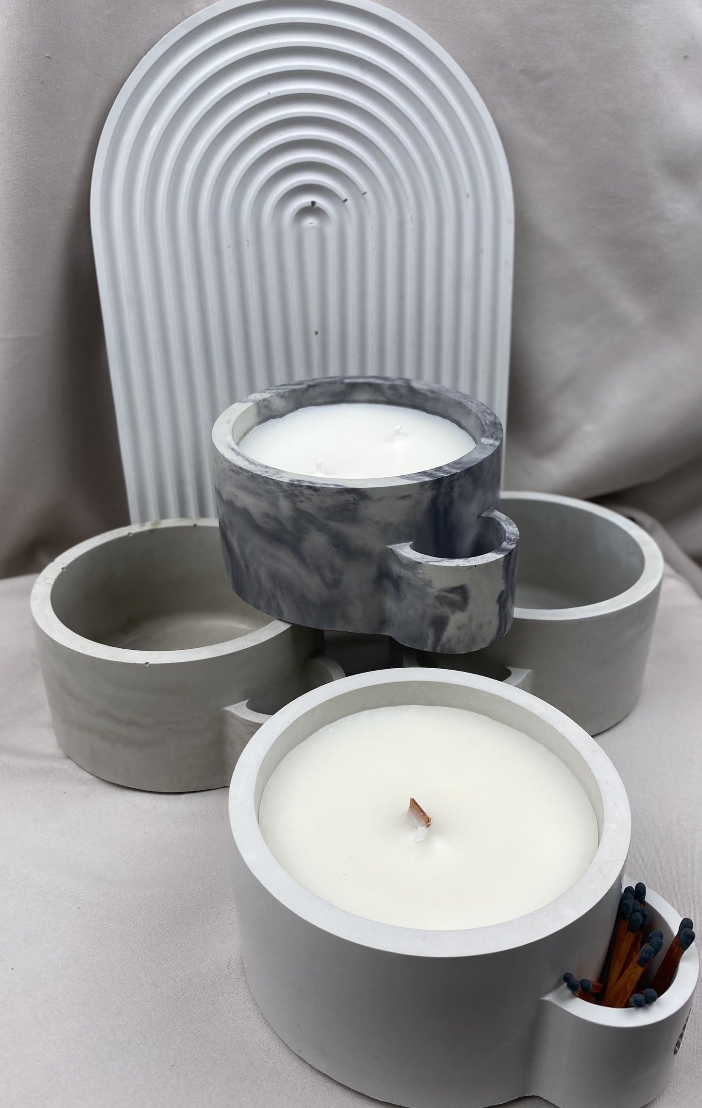 Cement Candle/Match Holder Living Room Bundle