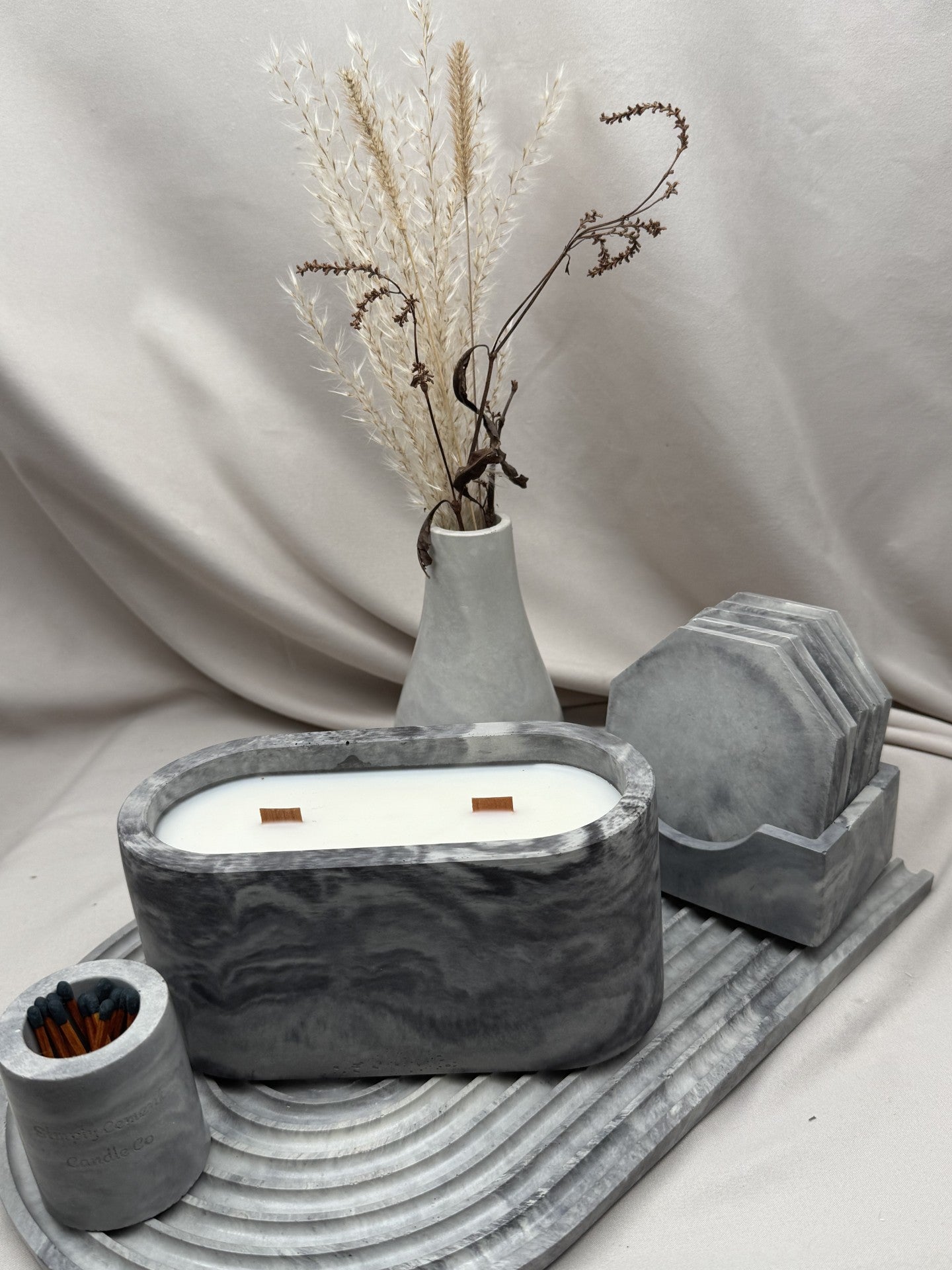 Large Cement Rainbow Tray