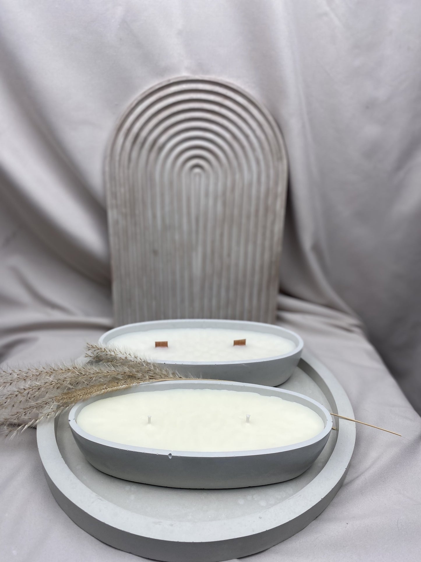 Small Cement Boat Candle