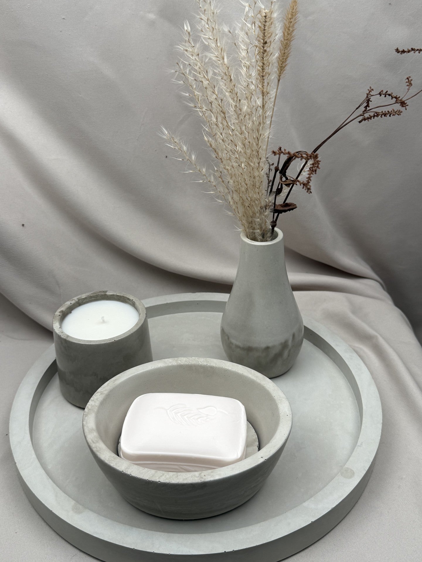 Cement Bathroom Candle Bundle