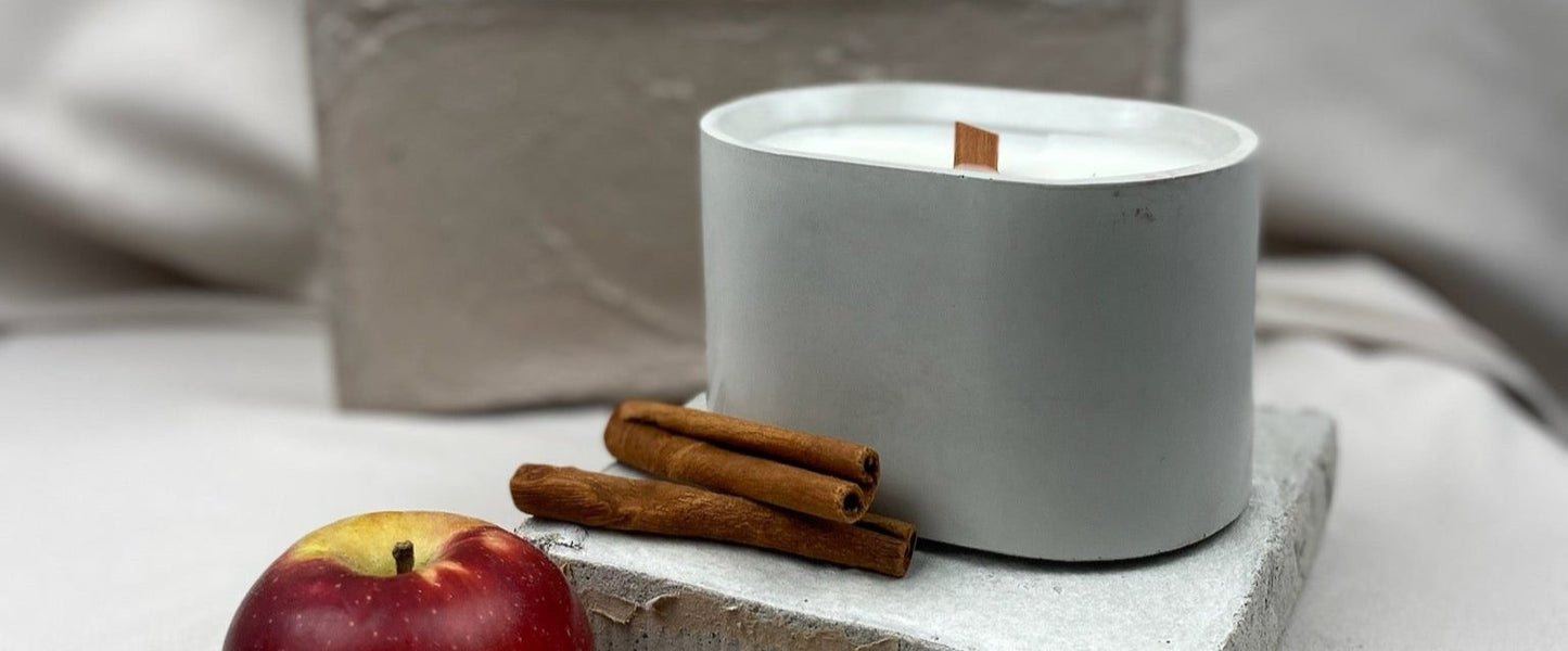 Small Oval Cement Candle