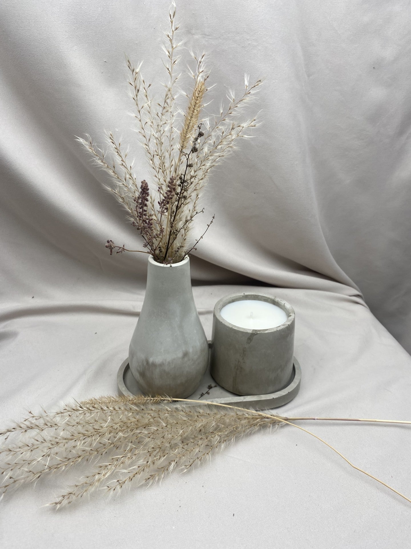 Small Round Candle, Vase and Tray Bundle