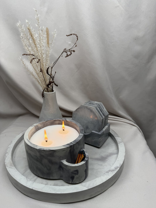 Cement Candle/Match Holder Living Room Bundle