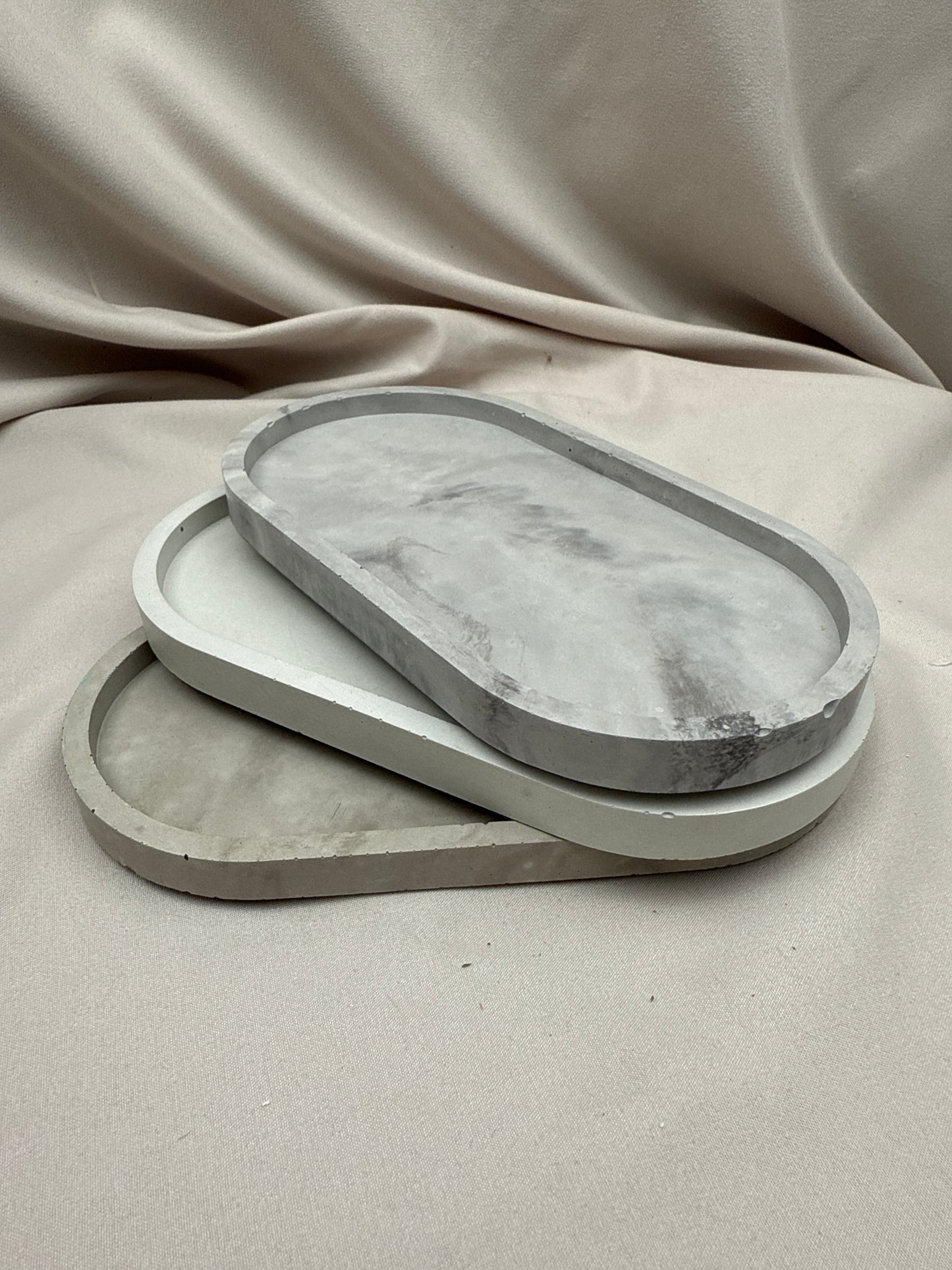 Small Cement Oval Tray