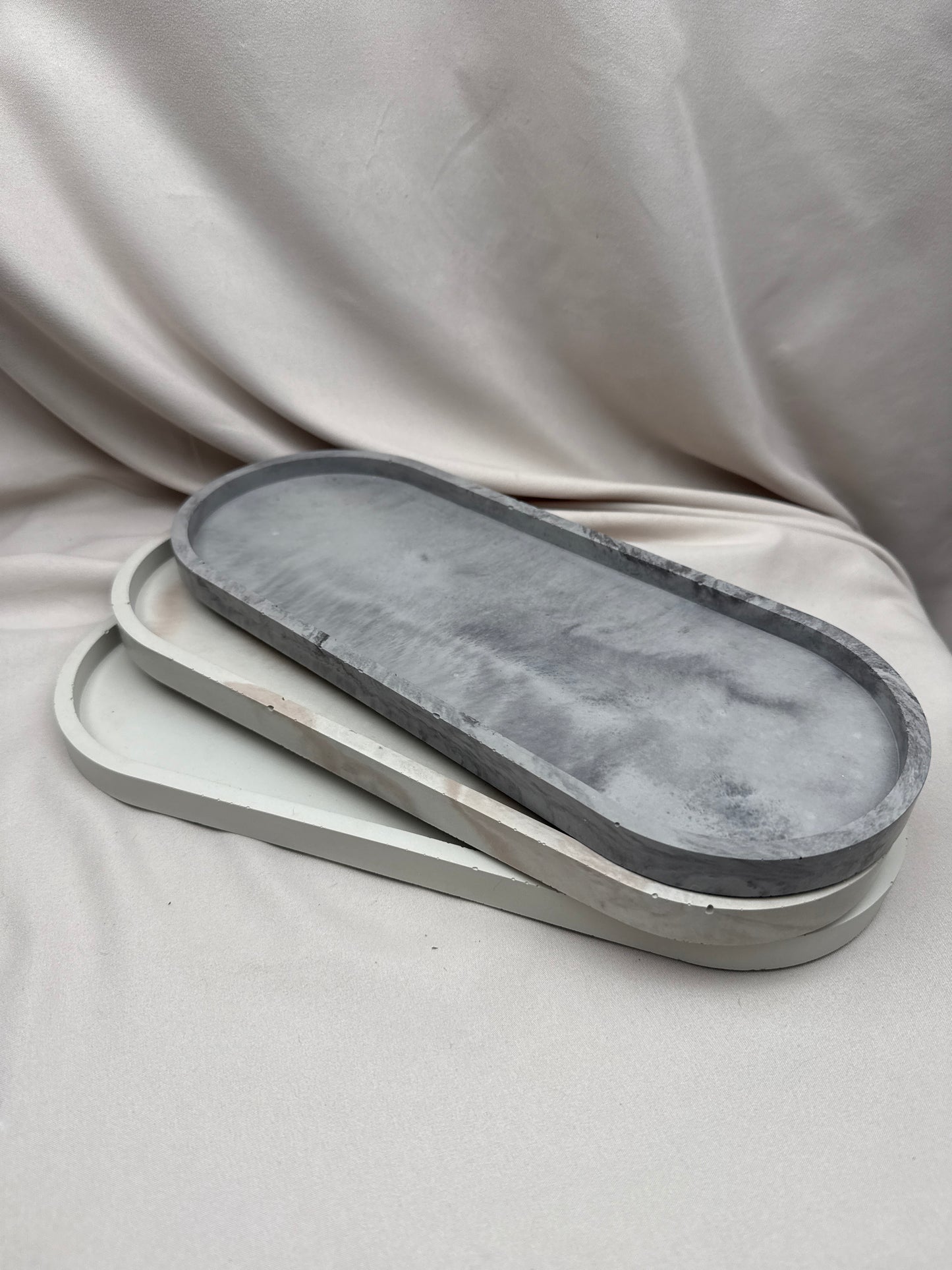 Large Cement Oval Tray